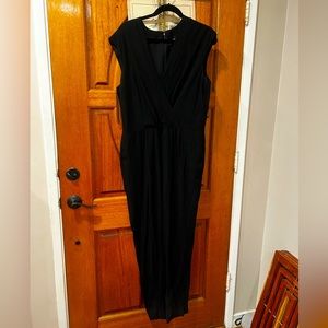 EUC Ralph Lauren Black Cross Front Jumpsuit Size 14